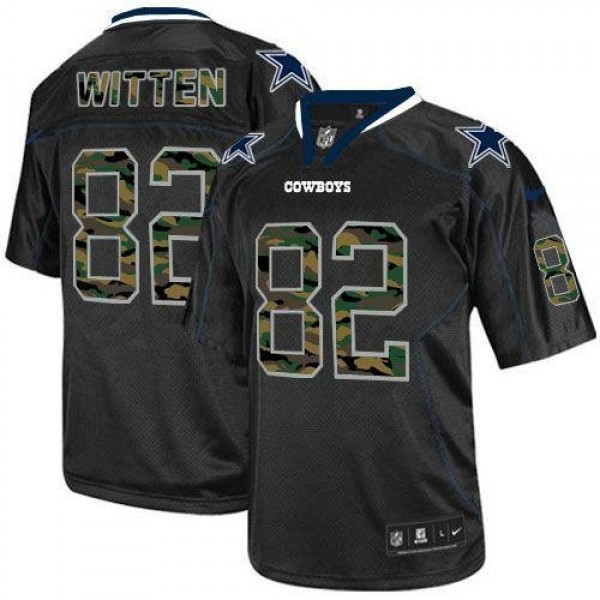 Nike Cowboys #82 Jason Witten Black Men's Stitched NFL Elite Camo Fashion Jersey