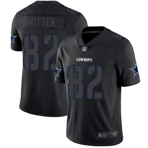 Nike Cowboys #82 Jason Witten Black Men's Stitched NFL Limited Rush Impact Jersey
