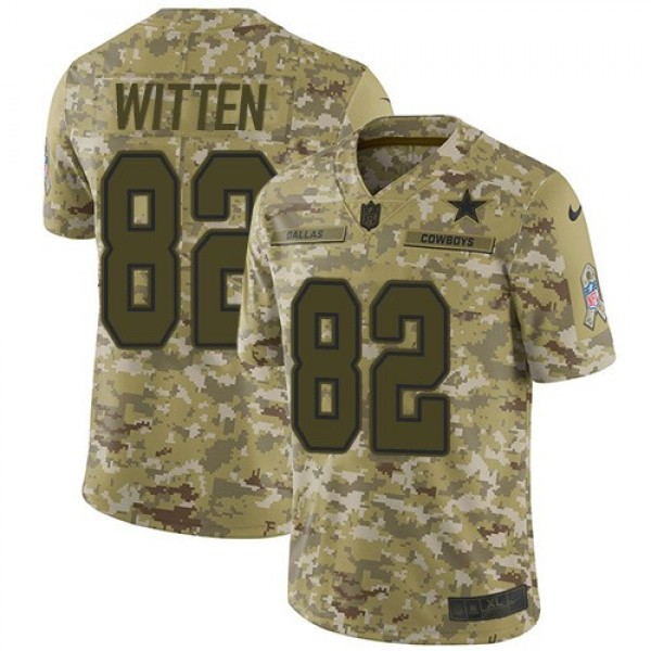 Nike Cowboys #82 Jason Witten Camo Men's Stitched NFL Limited 2018 Salute To Service Jersey
