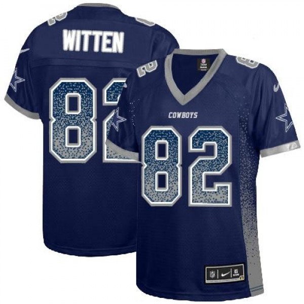 Women's Cowboys #82 Jason Witten Navy Blue Team Color Stitched NFL Elite Drift Jersey