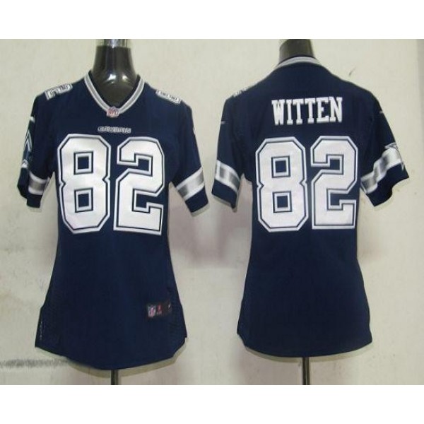 Women's Cowboys #82 Jason Witten Navy Blue Team Color Stitched NFL Elite Jersey