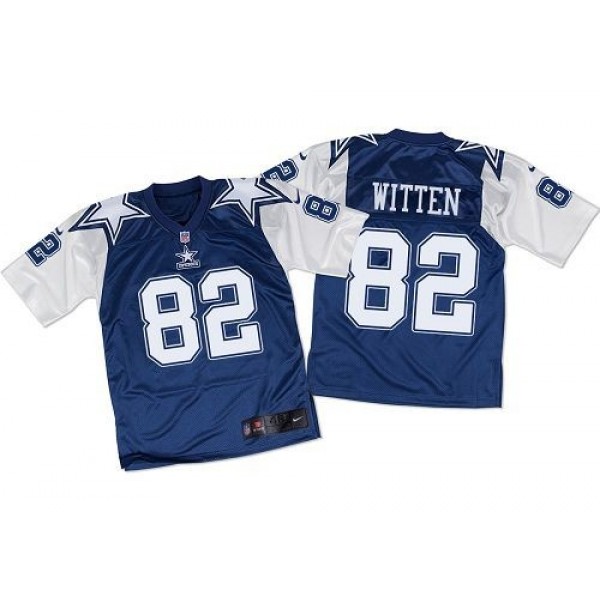 Nike Cowboys #82 Jason Witten Navy Blue/White Throwback Men's Stitched NFL Elite Jersey
