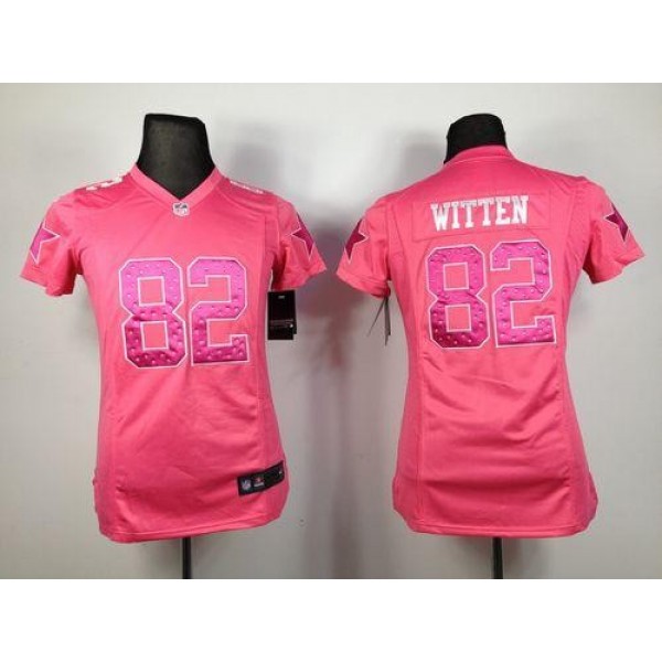 Women's Cowboys #82 Jason Witten Pink Sweetheart Stitched NFL Elite Jersey