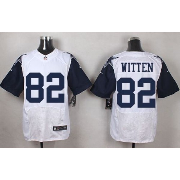 Nike Cowboys #82 Jason Witten White Men's Stitched NFL Elite Rush Jersey