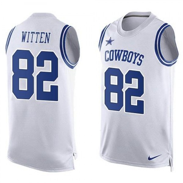 Nike Cowboys #82 Jason Witten White Men's Stitched NFL Limited Tank Top Jersey