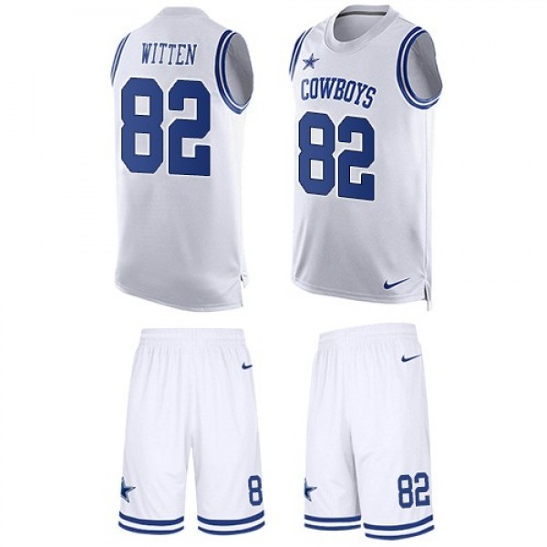 Nike Cowboys #82 Jason Witten White Men's Stitched NFL Limited Tank Top Suit Jersey