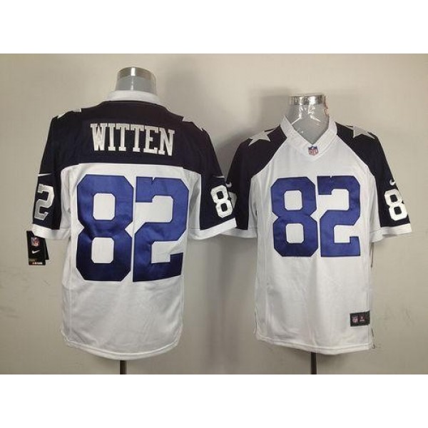 Nike Cowboys #82 Jason Witten White Thanksgiving Men's Throwback Stitched NFL Limited Jersey