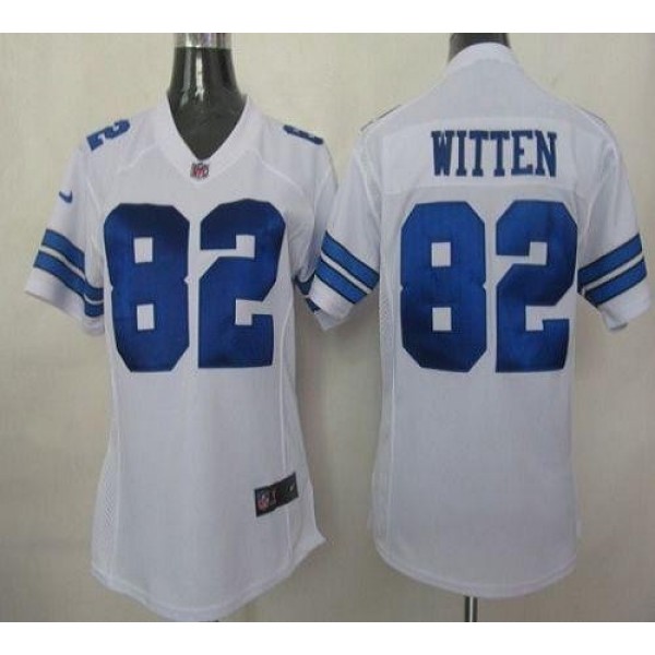 Women's Cowboys #82 Jason Witten White Stitched NFL Elite Jersey