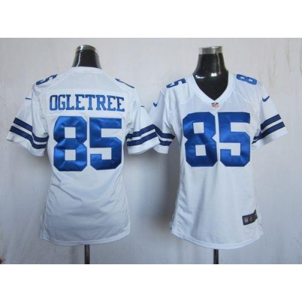 Women's Cowboys #85 Kevin Ogletree White Stitched NFL Elite Jersey