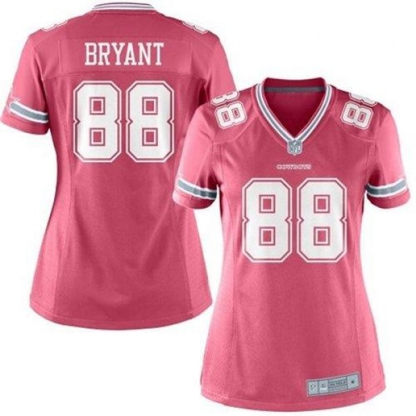 Women's Cowboys #88 Dez Bryant Pink Stitched NFL Elite Jersey