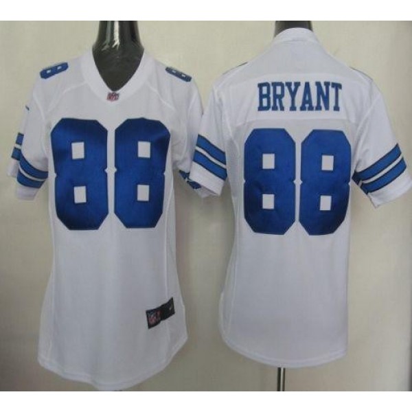 Women's Cowboys #88 Dez Bryant White Stitched NFL Elite Jersey