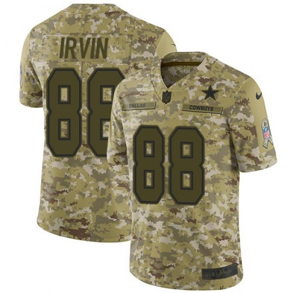 Nike Cowboys #88 Michael Irvin Camo Men's Stitched NFL Limited 2018 Salute To Service Jersey
