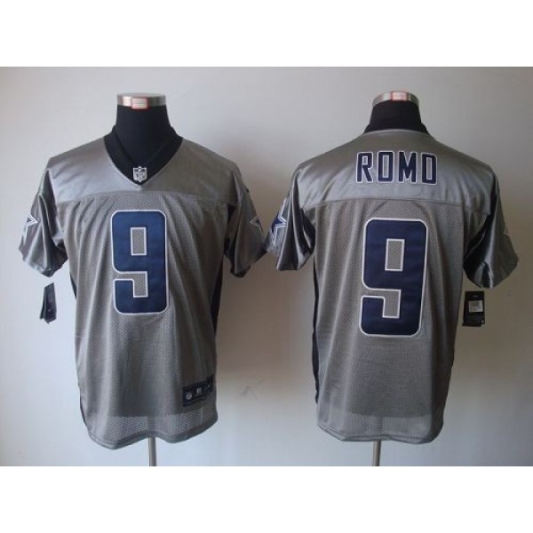 Nike Cowboys #9 Tony Romo Grey Shadow Men's Stitched NFL Elite Jersey