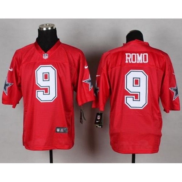 Nike Cowboys #9 Tony Romo Red Men's Stitched NFL Elite QB Practice Jersey
