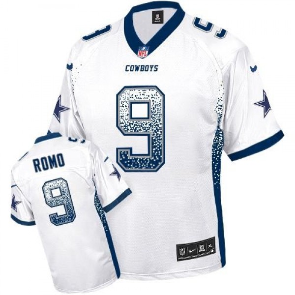 Nike Cowboys #9 Tony Romo White Men's Stitched NFL Elite Drift Fashion Jersey