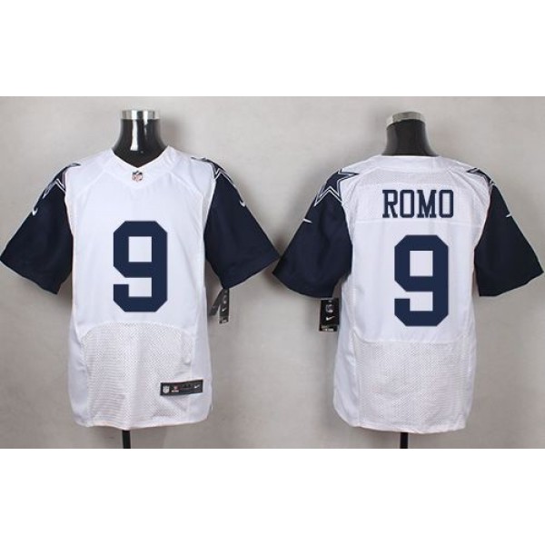 Nike Cowboys #9 Tony Romo White Men's Stitched NFL Elite Rush Jersey