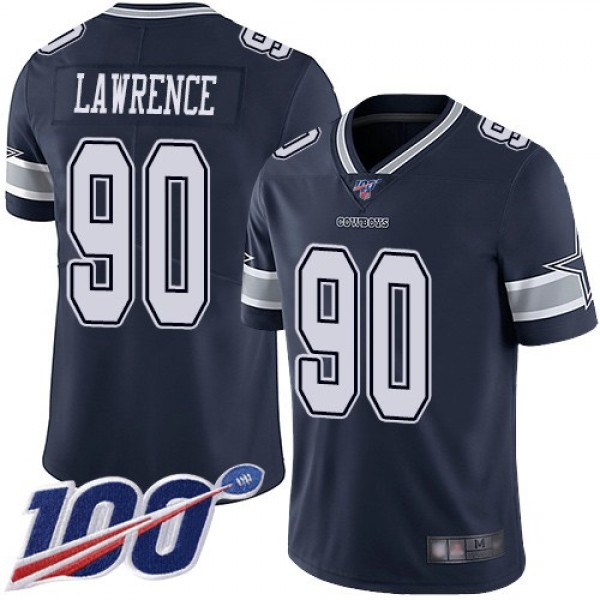 Nike Cowboys #90 Demarcus Lawrence Navy Blue Team Color Men's Stitched NFL 100th Season Vapor Limited Jersey