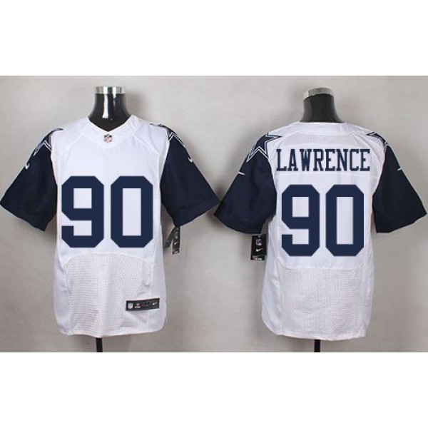 Nike Cowboys #90 Demarcus Lawrence White Men's Stitched NFL Elite Rush Jersey