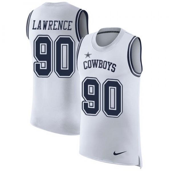 Nike Cowboys #90 Demarcus Lawrence White Men's Stitched NFL Limited Rush Tank Top Jersey