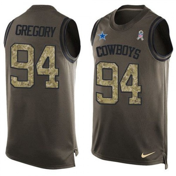 Nike Cowboys #94 Randy Gregory Green Men's Stitched NFL Limited Salute To Service Tank Top Jersey