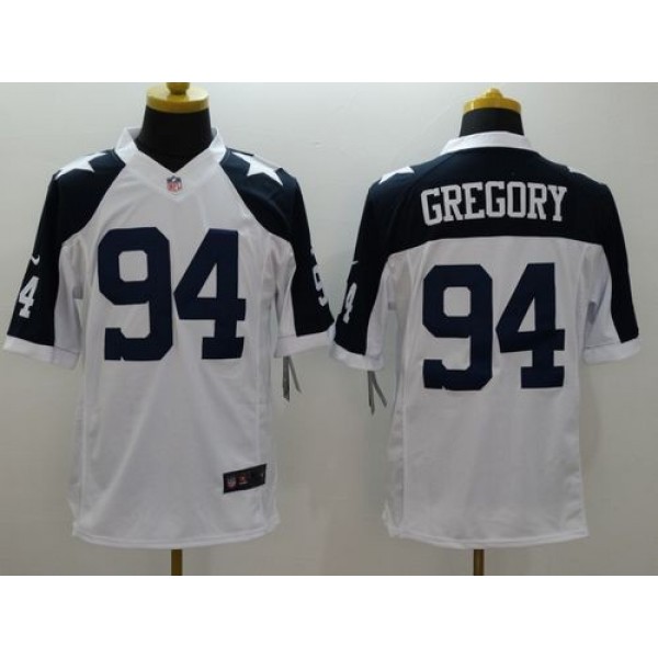Nike Cowboys #94 Randy Gregory White Thanksgiving Throwback Men's Stitched NFL Limited Jersey