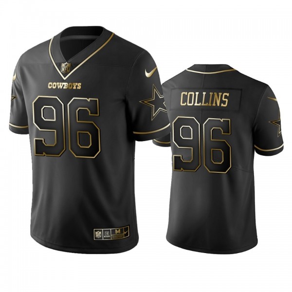 Nike Cowboys #96 Maliek Collins Black Golden Limited Edition Stitched NFL Jersey