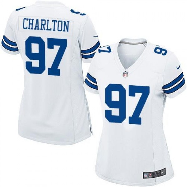 Women's Cowboys #97 Taco Charlton White Stitched NFL Elite Jersey