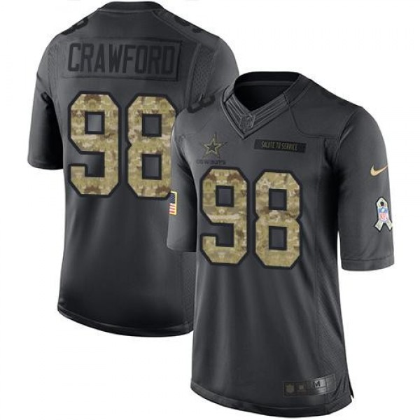 Nike Cowboys #98 Tyrone Crawford Black Men's Stitched NFL Limited 2016 Salute To Service Jersey