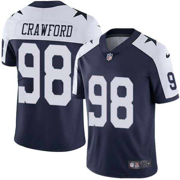 Nike Cowboys #98 Tyrone Crawford Navy Blue Thanksgiving Men's Stitched NFL Vapor Untouchable Limited Throwback Jersey