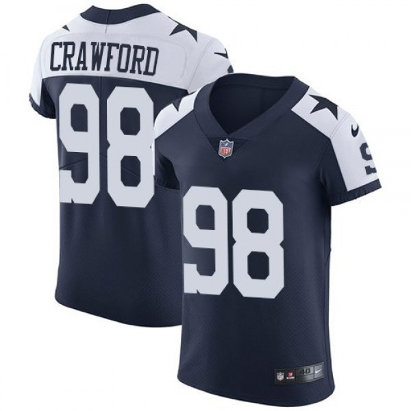 Nike Cowboys #98 Tyrone Crawford Navy Blue Thanksgiving Men's Stitched NFL Vapor Untouchable Throwback Elite Jersey