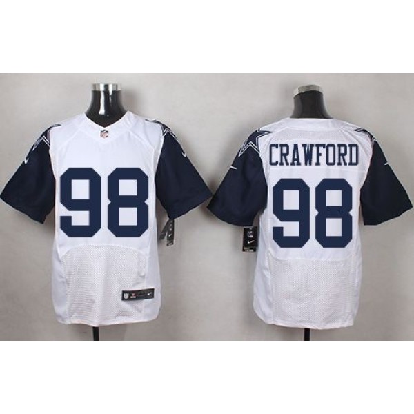 Nike Cowboys #98 Tyrone Crawford White Men's Stitched NFL Elite Rush Jersey