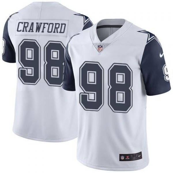 Nike Cowboys #98 Tyrone Crawford White Men's Stitched NFL Limited Rush Jersey