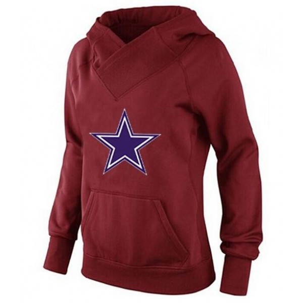 Women's Dallas Cowboys International Version Pullover Hoodie Red Jersey