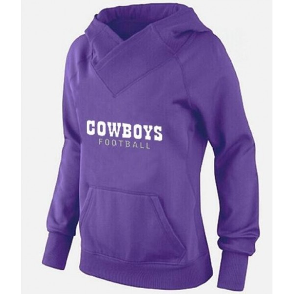 Women's Dallas Cowboys Logo Pullover Hoodie Purple Jersey
