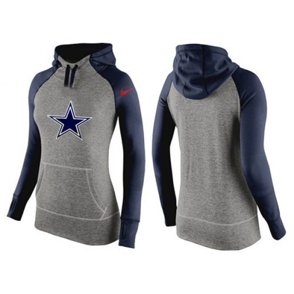 Women's Dallas Cowboys Hoodie Grey Dark Blue-2 Jersey