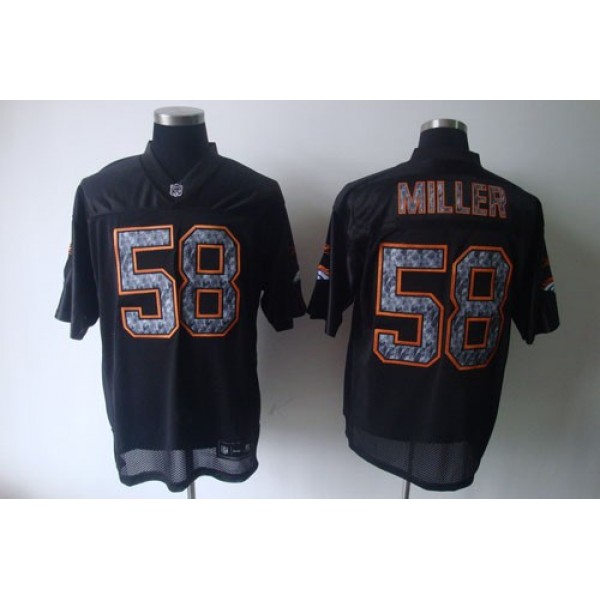 Broncos #58 Von Miller Black Sideline United Stitched NFL Jersey