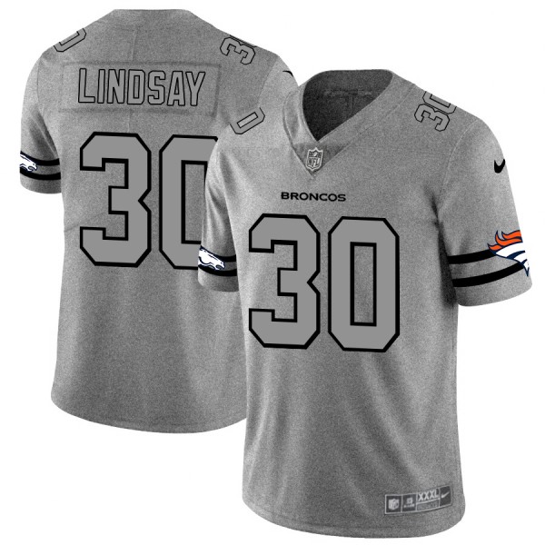 Denver Broncos #30 Phillip Lindsay Men's Nike Gray Gridiron II Vapor Untouchable Limited NFL Jersey