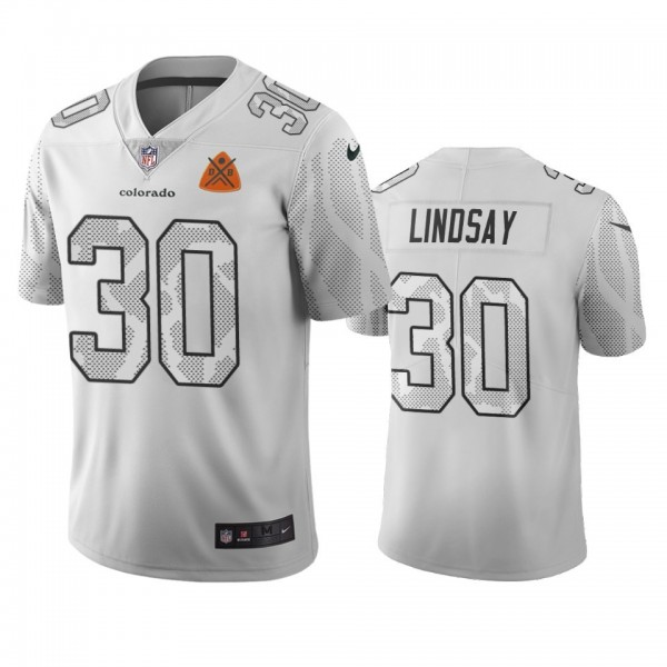 Denver Broncos #30 Phillip Lindsay White Vapor Limited City Edition NFL Jersey