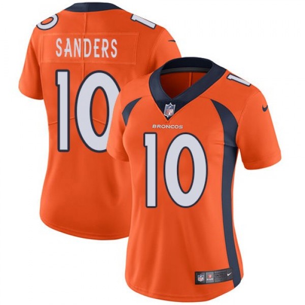 Women's Broncos #10 Emmanuel Sanders Orange Team Color Stitched NFL Vapor Untouchable Limited Jersey
