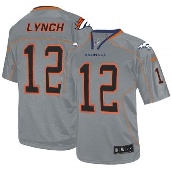 Nike Broncos #12 Paxton Lynch Lights Out Grey Men's Stitched NFL Elite Jersey