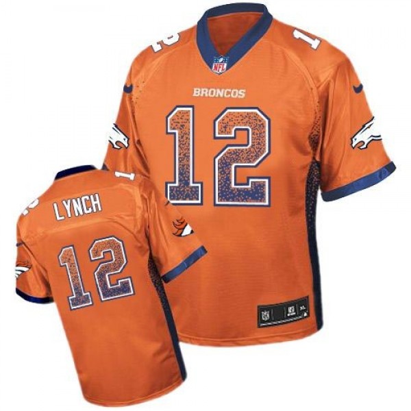 Nike Broncos #12 Paxton Lynch Orange Team Color Men's Stitched NFL Elite Drift Fashion Jersey