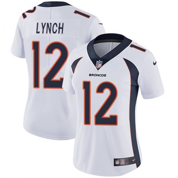 Women's Broncos #12 Paxton Lynch White Stitched NFL Vapor Untouchable Limited Jersey