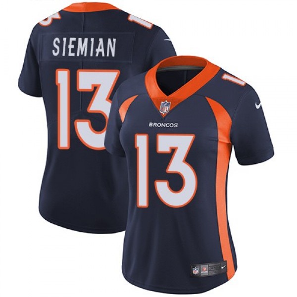 Women's Broncos #13 Trevor Siemian Blue Alternate Stitched NFL Vapor Untouchable Limited Jersey