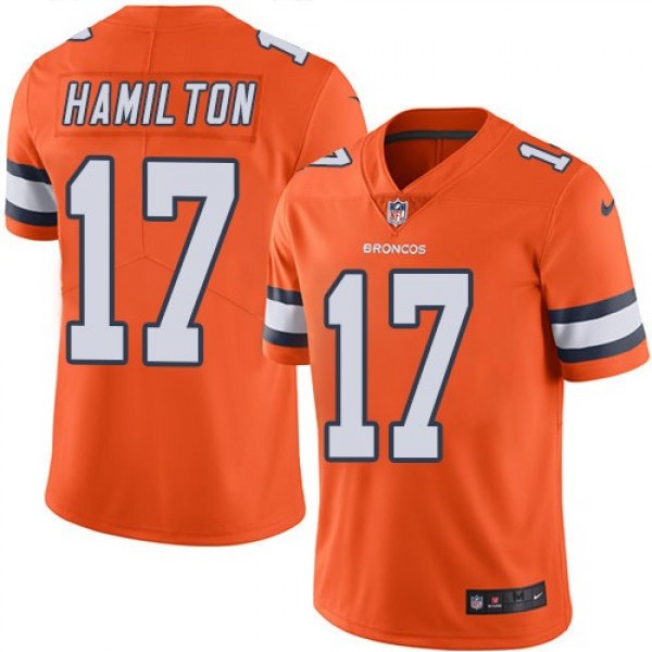 Nike Broncos #17 DaeSean Hamilton Orange Men's Stitched NFL Limited Rush Jersey