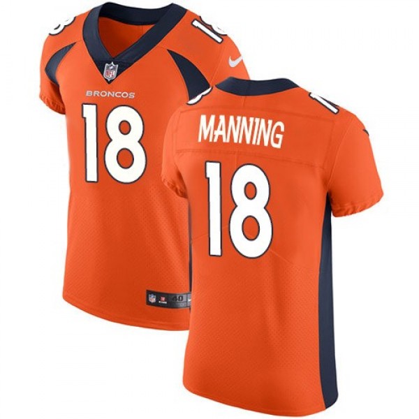 Nike Broncos #18 Peyton Manning Orange Team Color Men's Stitched NFL Vapor Untouchable Elite Jersey