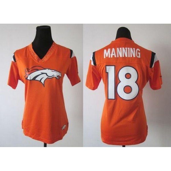 الكاتم Women's Broncos #18 Peyton Manning Orange Team Color Stitched NFL ... الكاتم