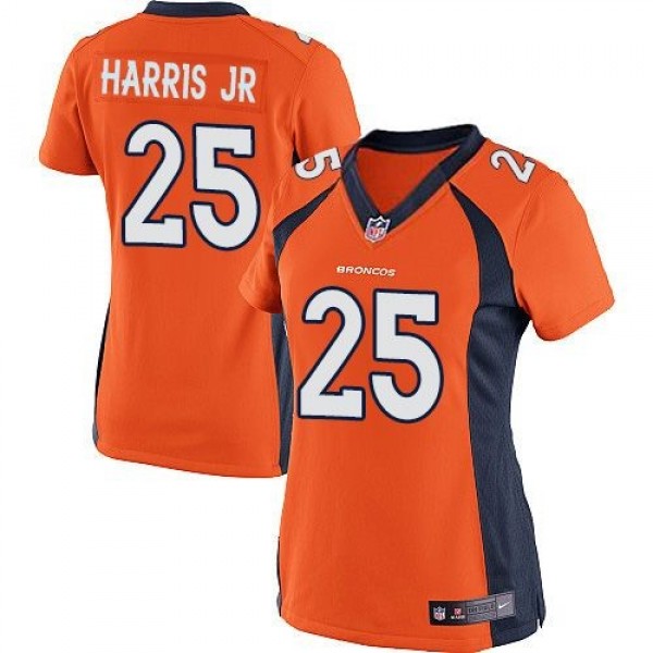 Women's Broncos #25 Chris Harris Jr Orange Team Color Stitched NFL New Elite Jersey