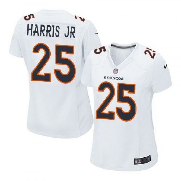 Women's Broncos #25 Chris Harris Jr White Stitched NFL Game Event Jersey