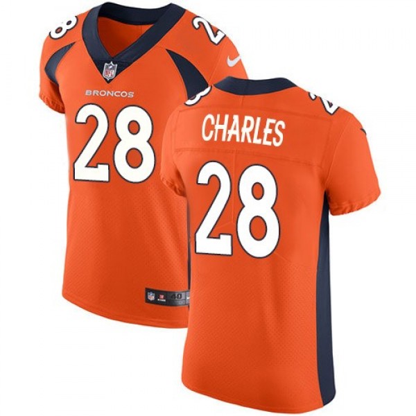 Nike Broncos #28 Jamaal Charles Orange Team Color Men's Stitched NFL Vapor Untouchable Elite Jersey
