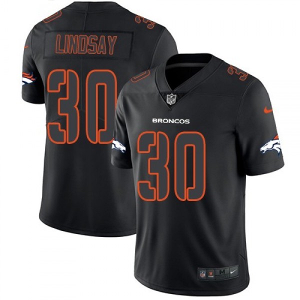 Nike Broncos #30 Phillip Lindsay Black Men's Stitched NFL Limited Rush Impact Jersey